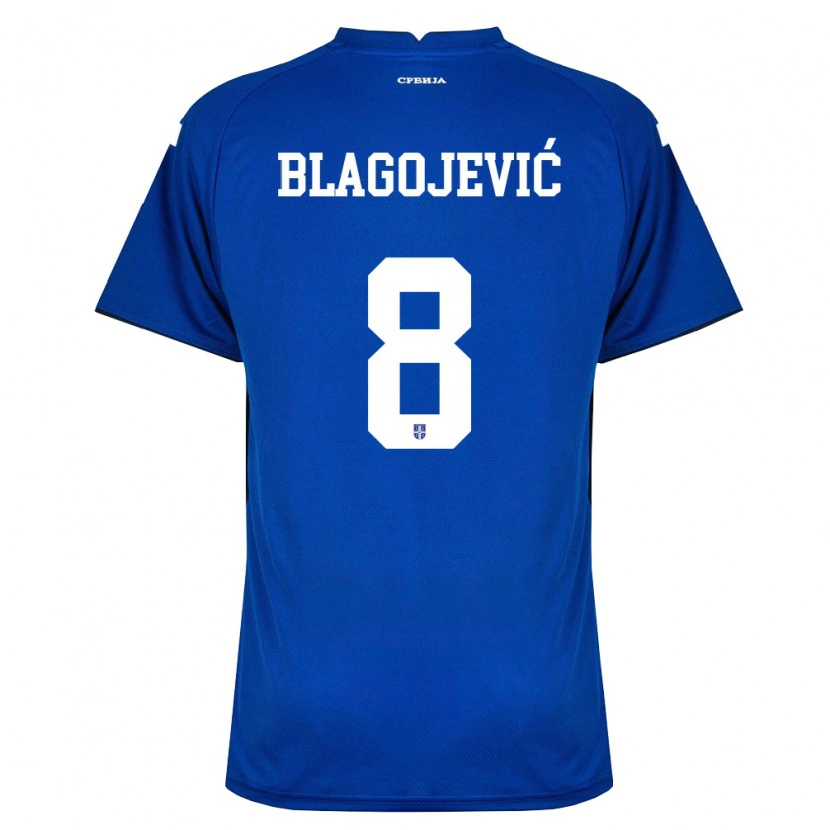 Danxen Hombre Camiseta Serbia Dina Blagojevic #8 Marino Rojo 1ª Equipación 26-28 La Camisa