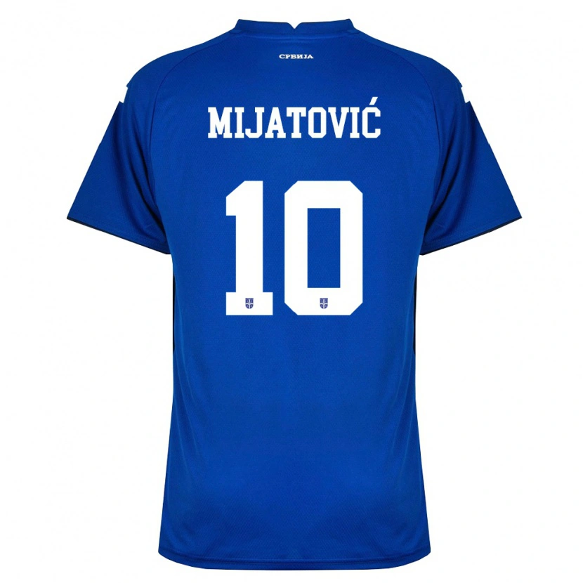 Danxen Hombre Camiseta Serbia Jovan Mijatovic #10 Marino Rojo 1ª Equipación 26-28 La Camisa