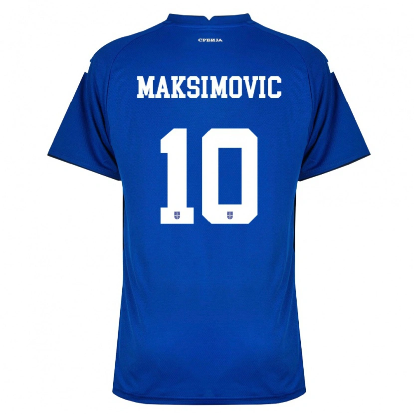 Danxen Hombre Camiseta Serbia Andrija Maksimovic #10 Marino Rojo 1ª Equipación 26-28 La Camisa
