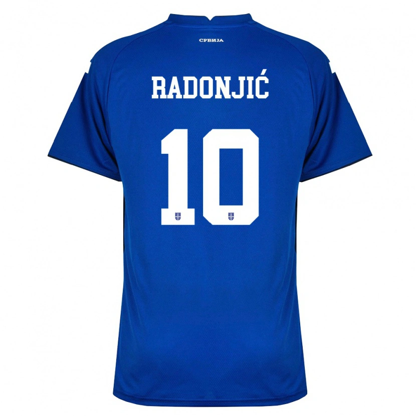 Danxen Hombre Camiseta Serbia Mateja Radonjic #10 Marino Rojo 1ª Equipación 26-28 La Camisa