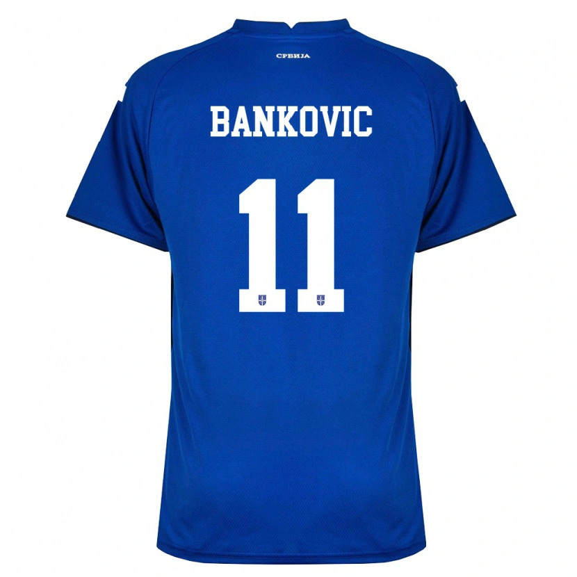 Danxen Hombre Camiseta Serbia Mihajlo Bankovic #11 Marino Rojo 1ª Equipación 26-28 La Camisa