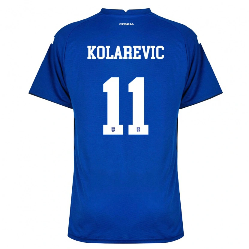 Danxen Hombre Camiseta Serbia Milan Kolarevic #11 Marino Rojo 1ª Equipación 26-28 La Camisa