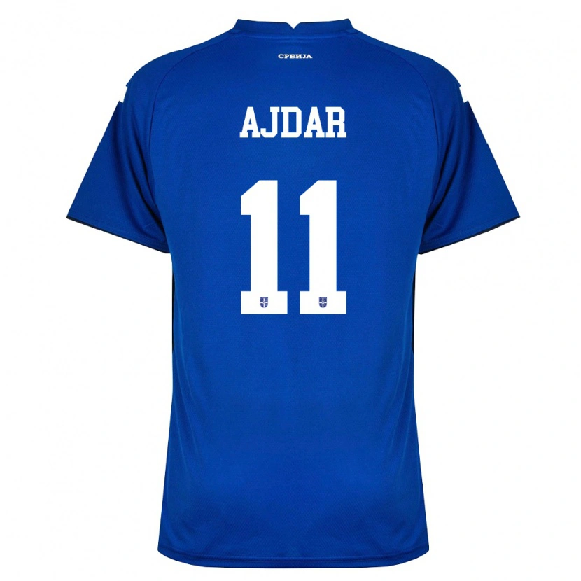Danxen Hombre Camiseta Serbia Ognjen Ajdar #11 Marino Rojo 1ª Equipación 26-28 La Camisa
