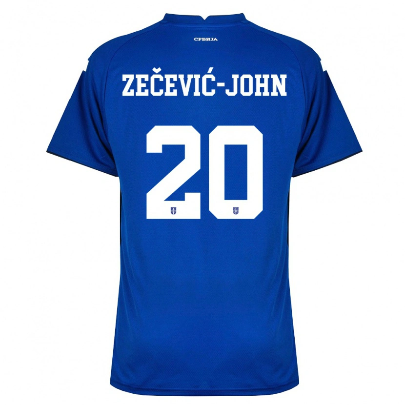 Danxen Hombre Camiseta Serbia Louis Zečević-John #20 Marino Rojo 1ª Equipación 26-28 La Camisa
