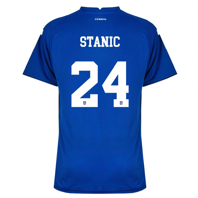 Danxen Hombre Camiseta Serbia Petar Stanic #24 Marino Rojo 1ª Equipación 26-28 La Camisa