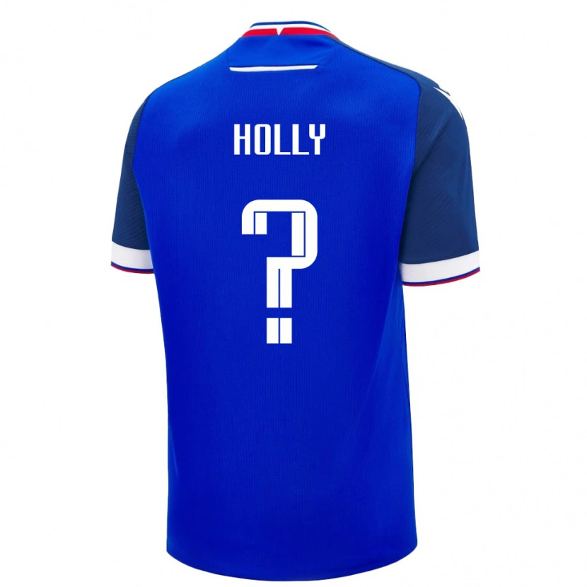 Danxen Hombre Camiseta Eslovaquia Dominik Holly #0 Azul Blanco 1ª Equipación 26-28 La Camisa