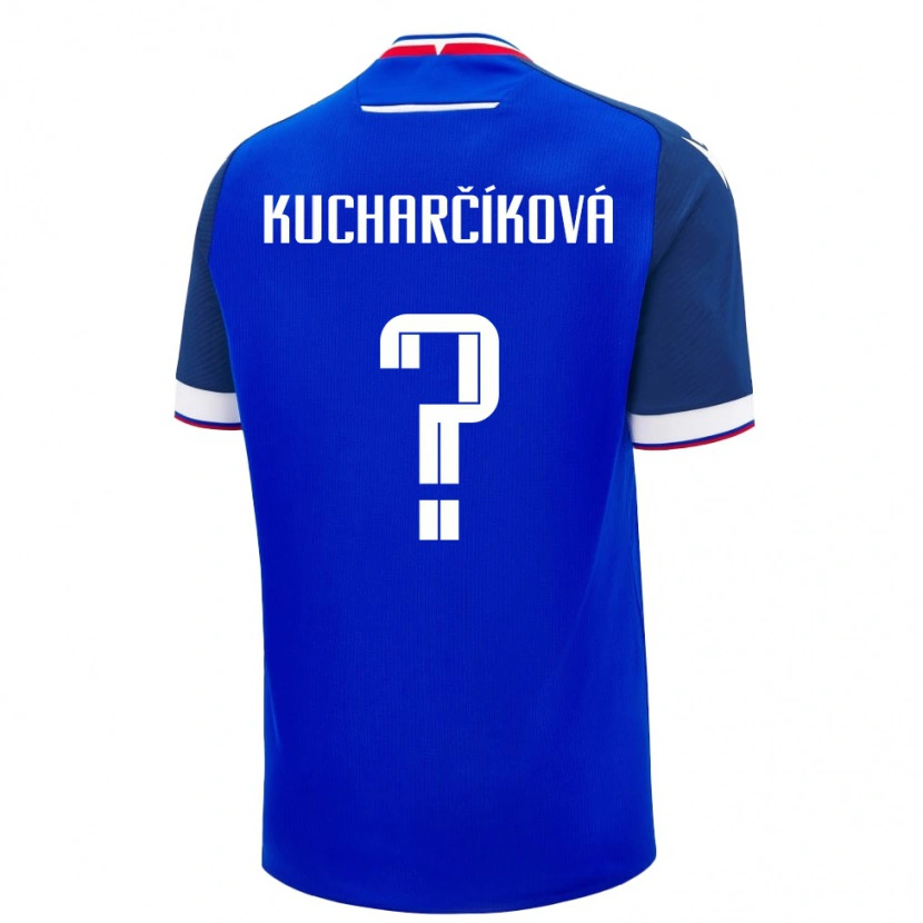 Danxen Hombre Camiseta Eslovaquia Dominika Kucharčíková #0 Azul Blanco 1ª Equipación 26-28 La Camisa