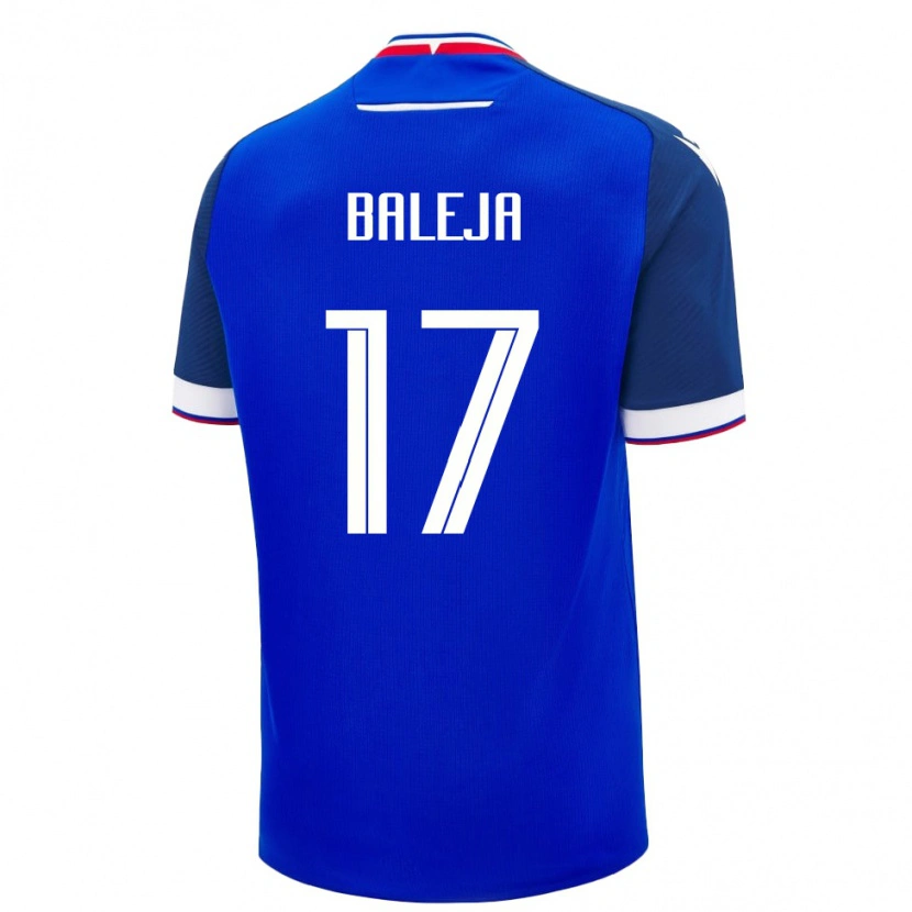 Danxen Hombre Camiseta Eslovaquia Patrik Baleja #17 Azul Blanco 1ª Equipación 26-28 La Camisa