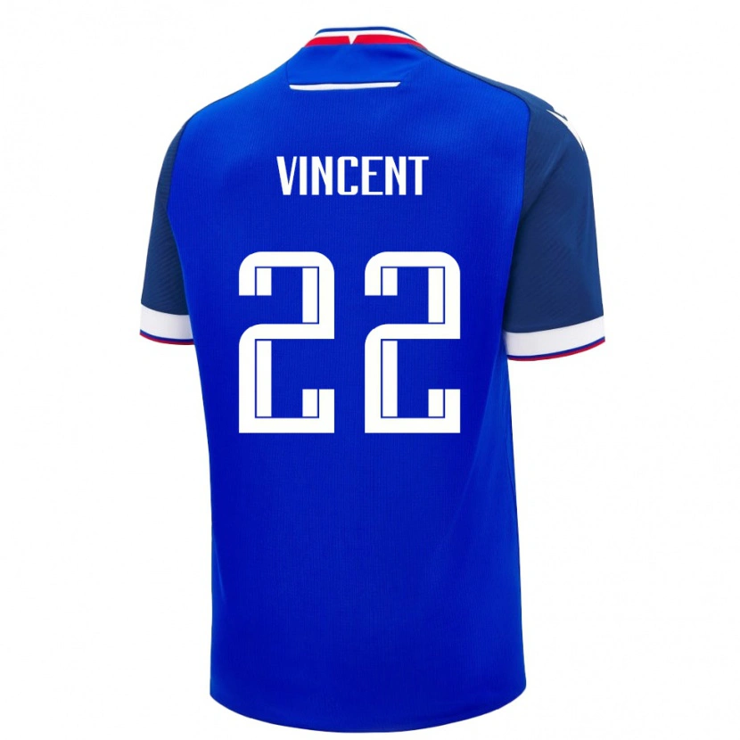 Danxen Hombre Camiseta Eslovaquia Maëvan Vincent #22 Azul Blanco 1ª Equipación 26-28 La Camisa