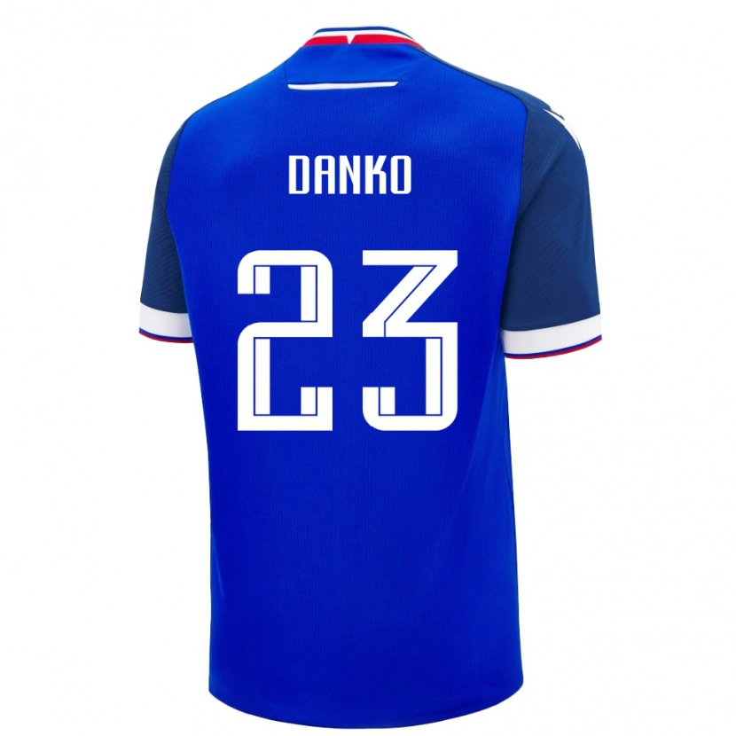 Danxen Hombre Camiseta Eslovaquia Adam Danko #23 Azul Blanco 1ª Equipación 26-28 La Camisa
