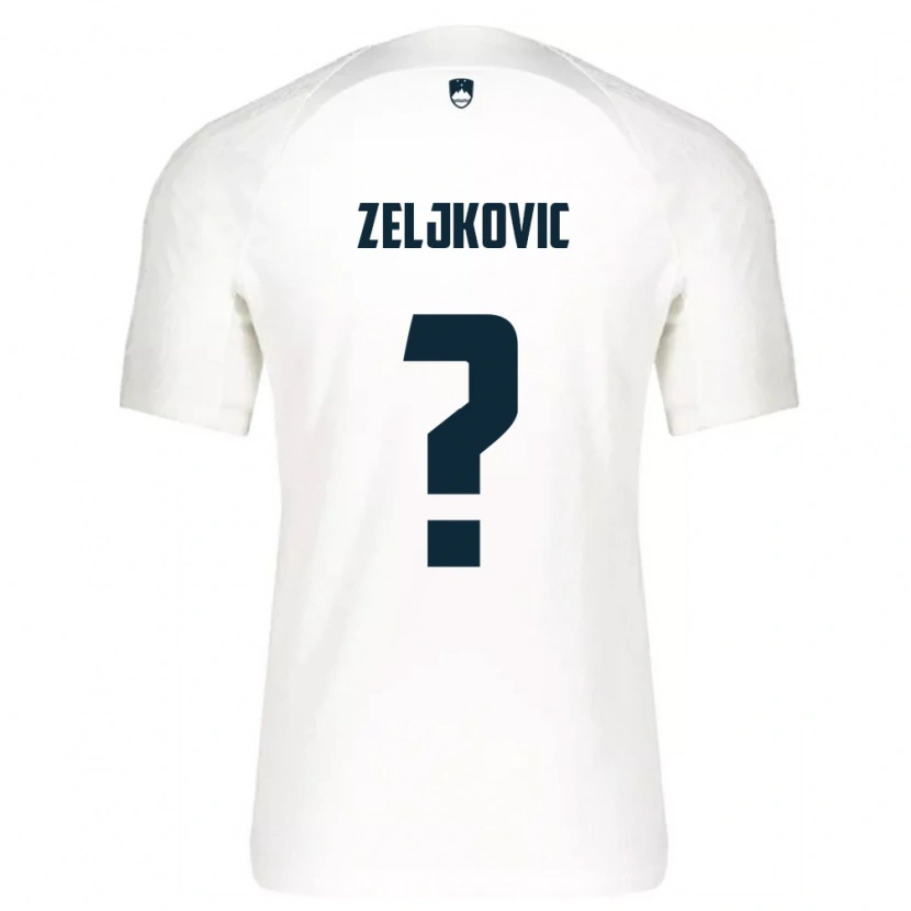 Danxen Hombre Camiseta Eslovenia Adrian Zeljkovic #0 Blanco Azul 1ª Equipación 26-28 La Camisa