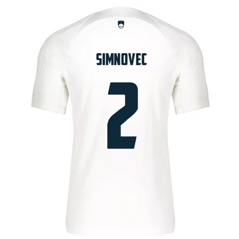 Danxen Hombre Camiseta Eslovenia Matevz Simnovec #2 Blanco Azul 1ª Equipación 26-28 La Camisa