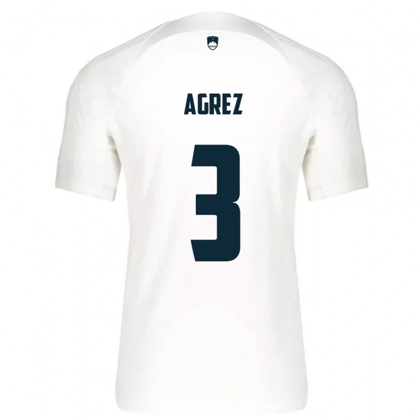 Danxen Hombre Camiseta Eslovenia Sara Agrež #3 Blanco Azul 1ª Equipación 26-28 La Camisa