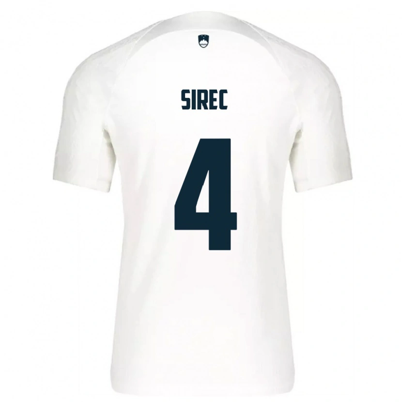 Danxen Hombre Camiseta Eslovenia Filip Sirec #4 Blanco Azul 1ª Equipación 26-28 La Camisa