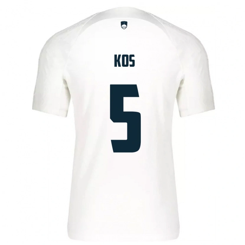 Danxen Hombre Camiseta Eslovenia Evelina Kos #5 Blanco Azul 1ª Equipación 26-28 La Camisa