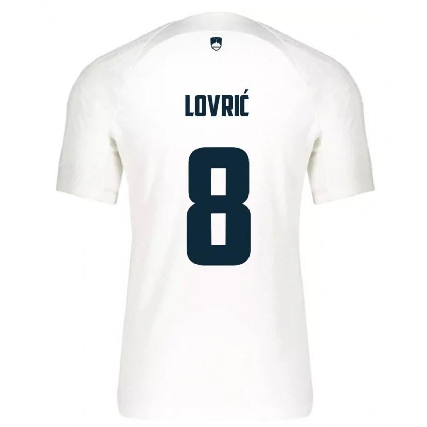 Danxen Hombre Camiseta Eslovenia Sandi Lovrić #8 Blanco Azul 1ª Equipación 26-28 La Camisa