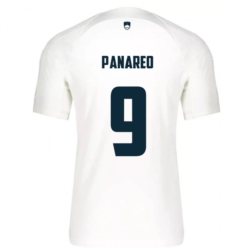 Danxen Hombre Camiseta Eslovenia Pierpaolo Panareo #9 Blanco Azul 1ª Equipación 26-28 La Camisa