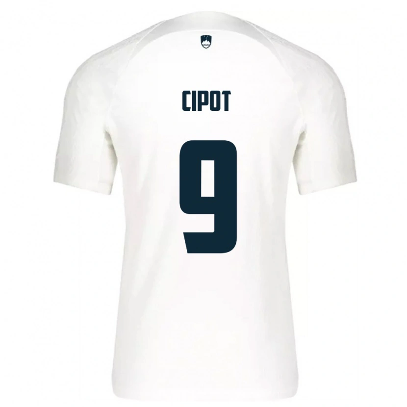 Danxen Hombre Camiseta Eslovenia Tio Cipot #9 Blanco Azul 1ª Equipación 26-28 La Camisa