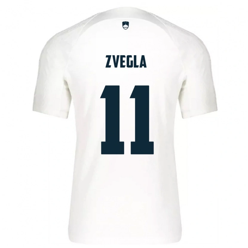 Danxen Hombre Camiseta Eslovenia Noel Zvegla #11 Blanco Azul 1ª Equipación 26-28 La Camisa