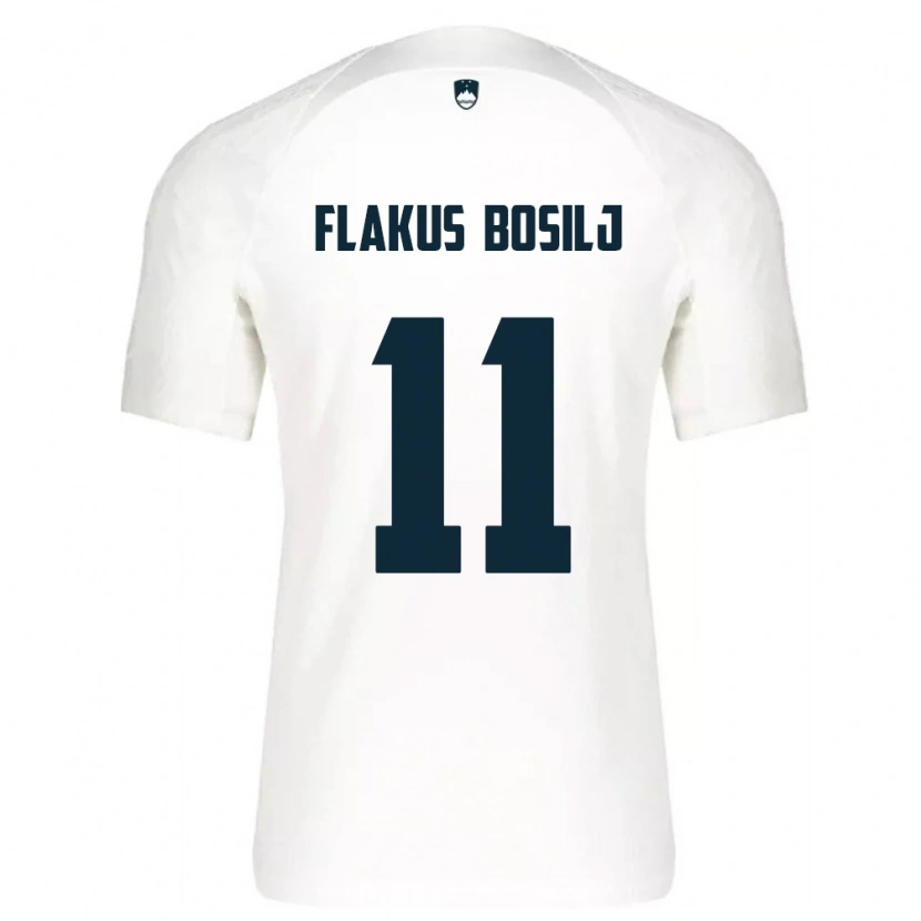 Danxen Hombre Camiseta Eslovenia David Flakus Bosilj #11 Blanco Azul 1ª Equipación 26-28 La Camisa