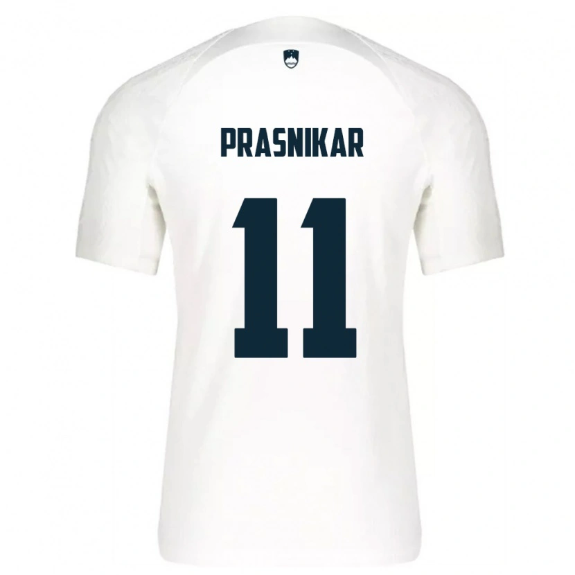 Danxen Hombre Camiseta Eslovenia Lara Prašnikar #11 Blanco Azul 1ª Equipación 26-28 La Camisa