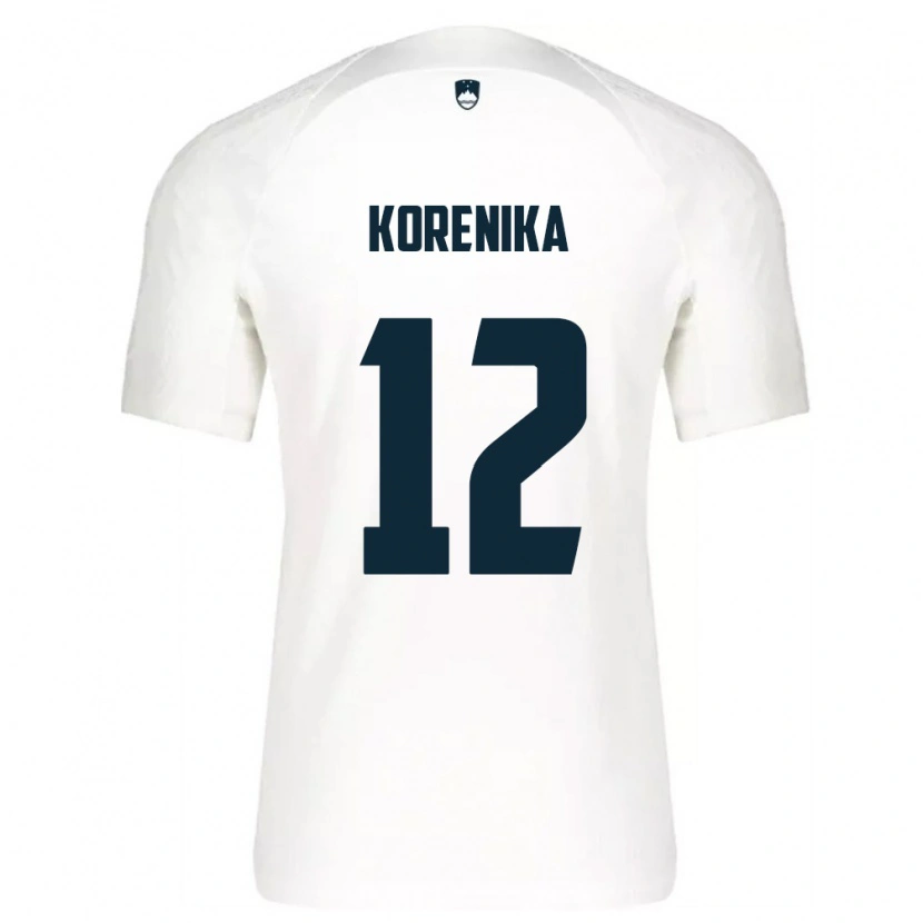 Danxen Hombre Camiseta Eslovenia Matej Korenika #12 Blanco Azul 1ª Equipación 26-28 La Camisa
