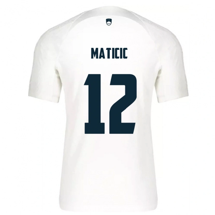 Danxen Hombre Camiseta Eslovenia Benjamin Maticic #12 Blanco Azul 1ª Equipación 26-28 La Camisa