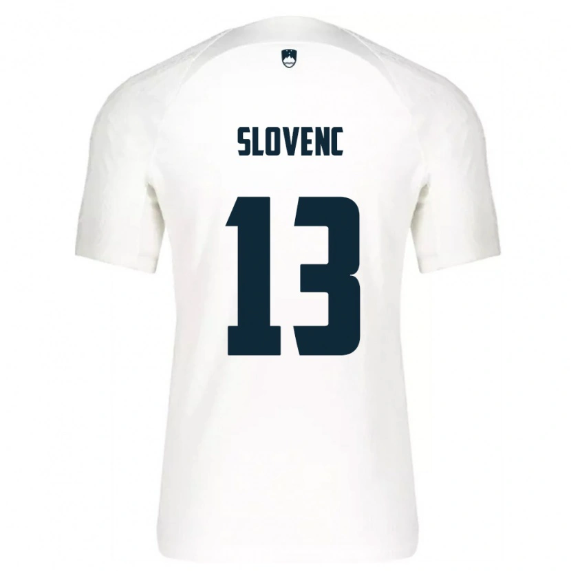 Danxen Hombre Camiseta Eslovenia Nejc Slovenc #13 Blanco Azul 1ª Equipación 26-28 La Camisa