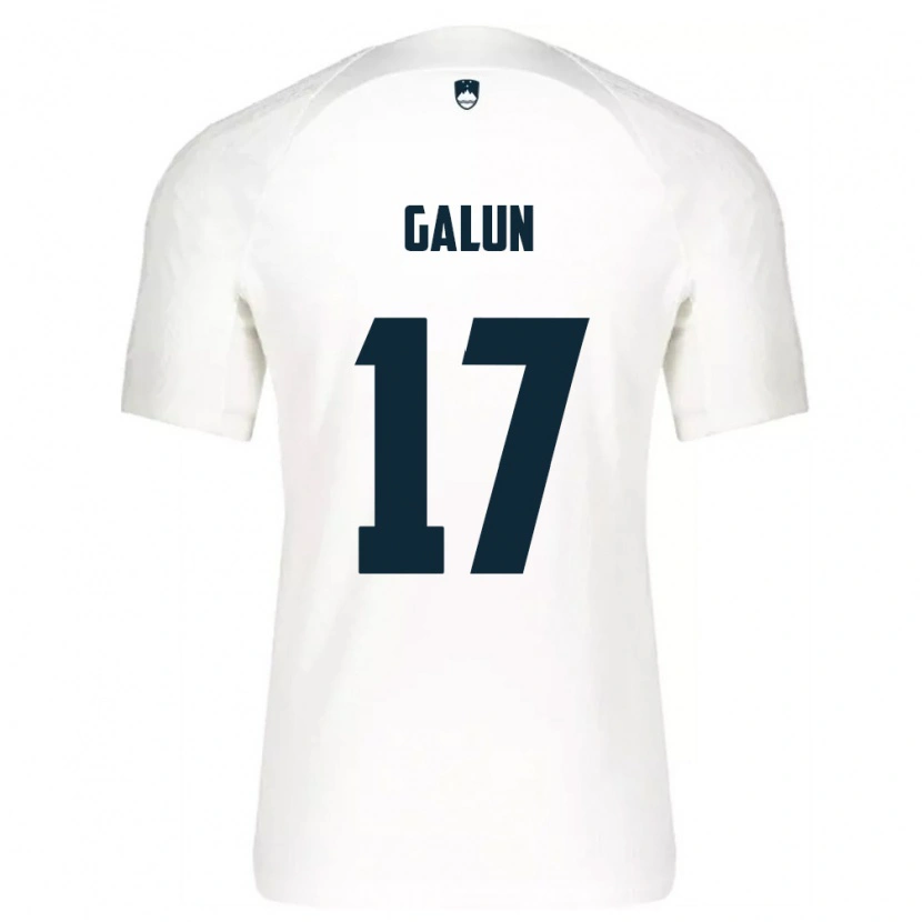 Danxen Hombre Camiseta Eslovenia Damian Galun #17 Blanco Azul 1ª Equipación 26-28 La Camisa