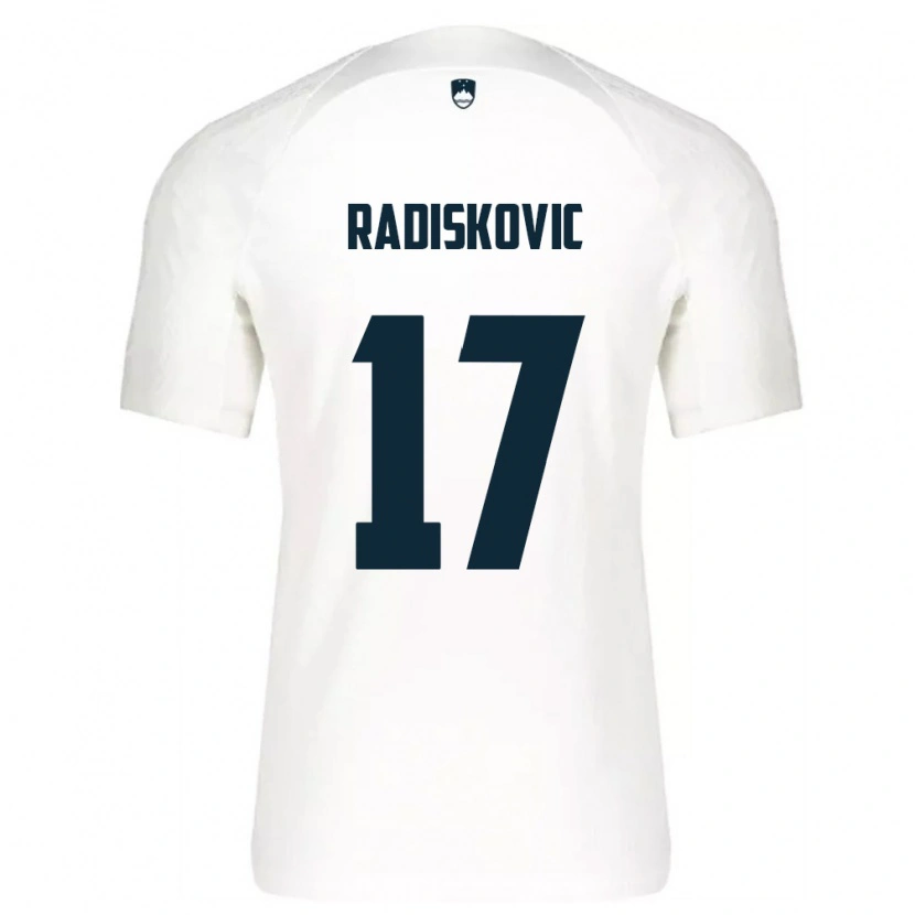 Danxen Hombre Camiseta Eslovenia Aleks Radiskovic #17 Blanco Azul 1ª Equipación 26-28 La Camisa