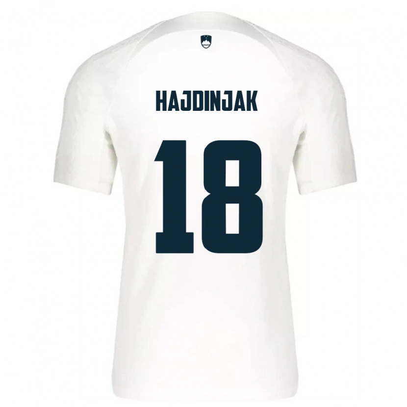 Danxen Hombre Camiseta Eslovenia Hugo Hajdinjak #18 Blanco Azul 1ª Equipación 26-28 La Camisa