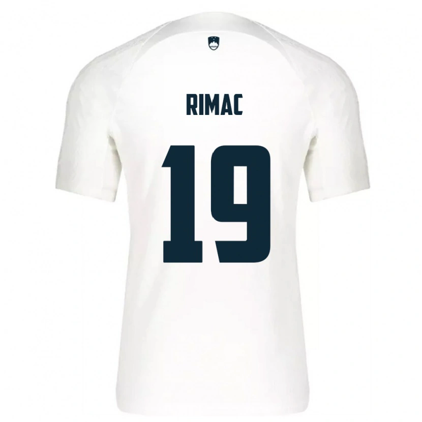 Danxen Hombre Camiseta Eslovenia Leo Rimac #19 Blanco Azul 1ª Equipación 26-28 La Camisa