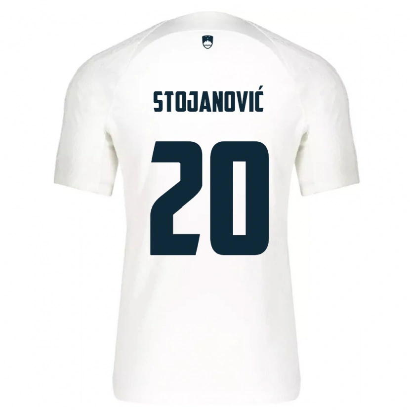Danxen Hombre Camiseta Eslovenia Petar Stojanović #20 Blanco Azul 1ª Equipación 26-28 La Camisa