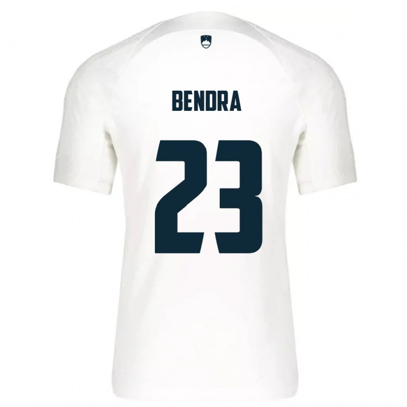 Danxen Hombre Camiseta Eslovenia Kristjan Bendra #23 Blanco Azul 1ª Equipación 26-28 La Camisa