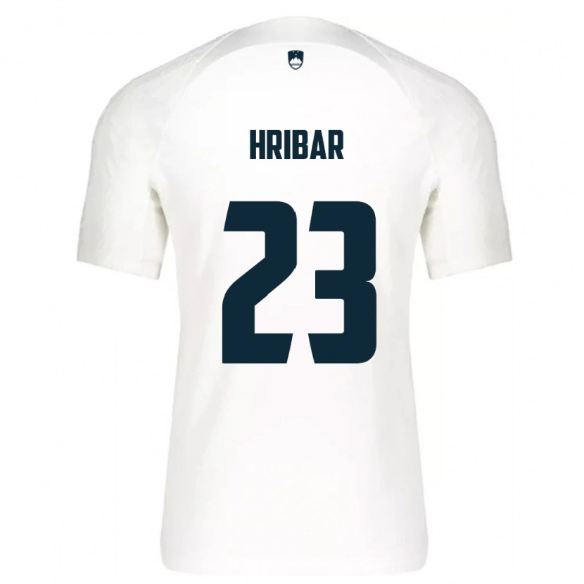 Danxen Hombre Camiseta Eslovenia Lan Hribar #23 Blanco Azul 1ª Equipación 26-28 La Camisa