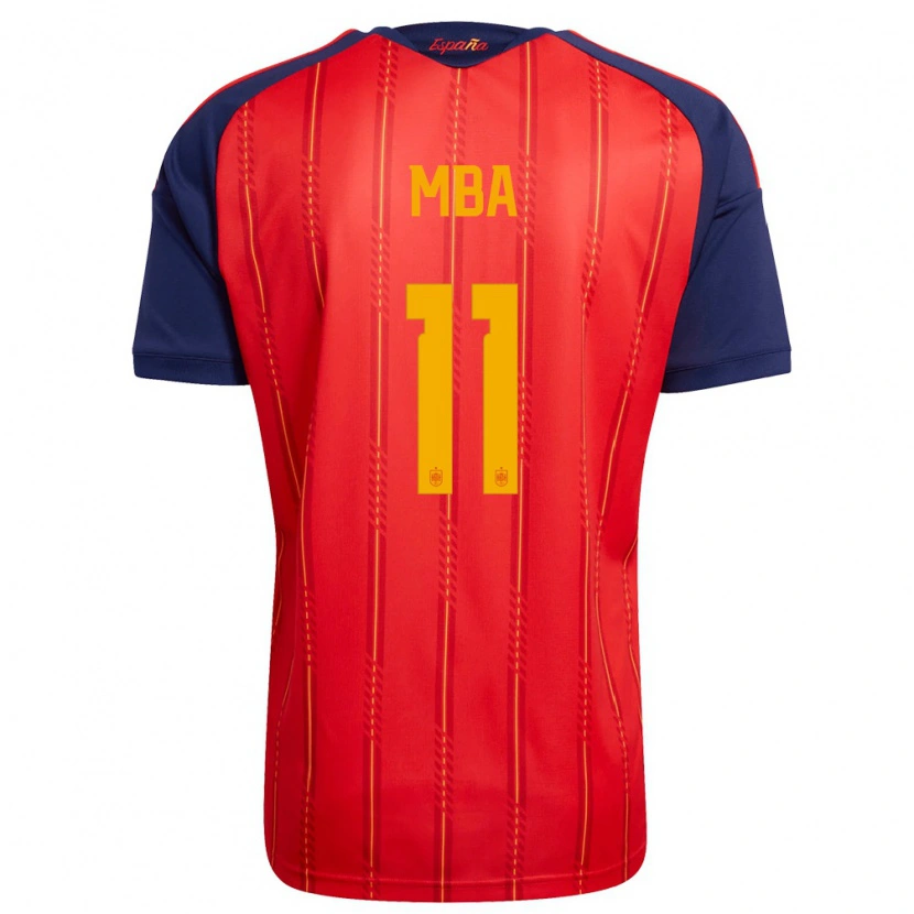 Danxen Hombre Camiseta España Ruslan Mba #11 Rojo Marino Amarillo 1ª Equipación 26-28 La Camisa