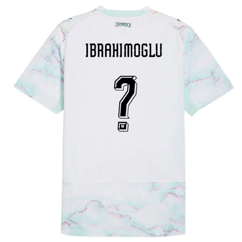 Danxen Hombre Camiseta Austria Mücahit Ibrahimoglu #0 Blanco Verde Oro 2ª Equipación 26-28 La Camisa