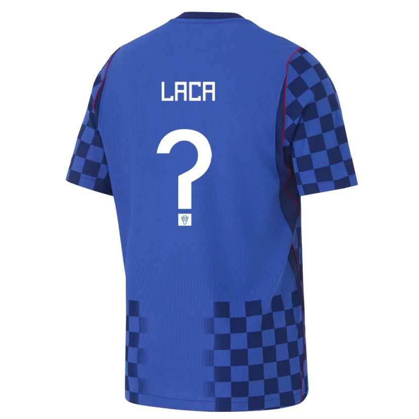 Danxen Hombre Camiseta Croacia Ivan Laca #0 Azul Marino Rojo 2ª Equipación 26-28 La Camisa