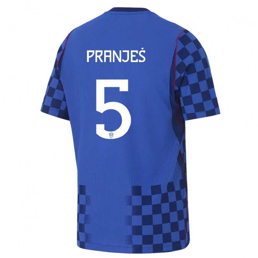 Danxen Hombre Camiseta Croacia Katarina Pranjes #5 Azul Marino Rojo 2ª Equipación 26-28 La Camisa
