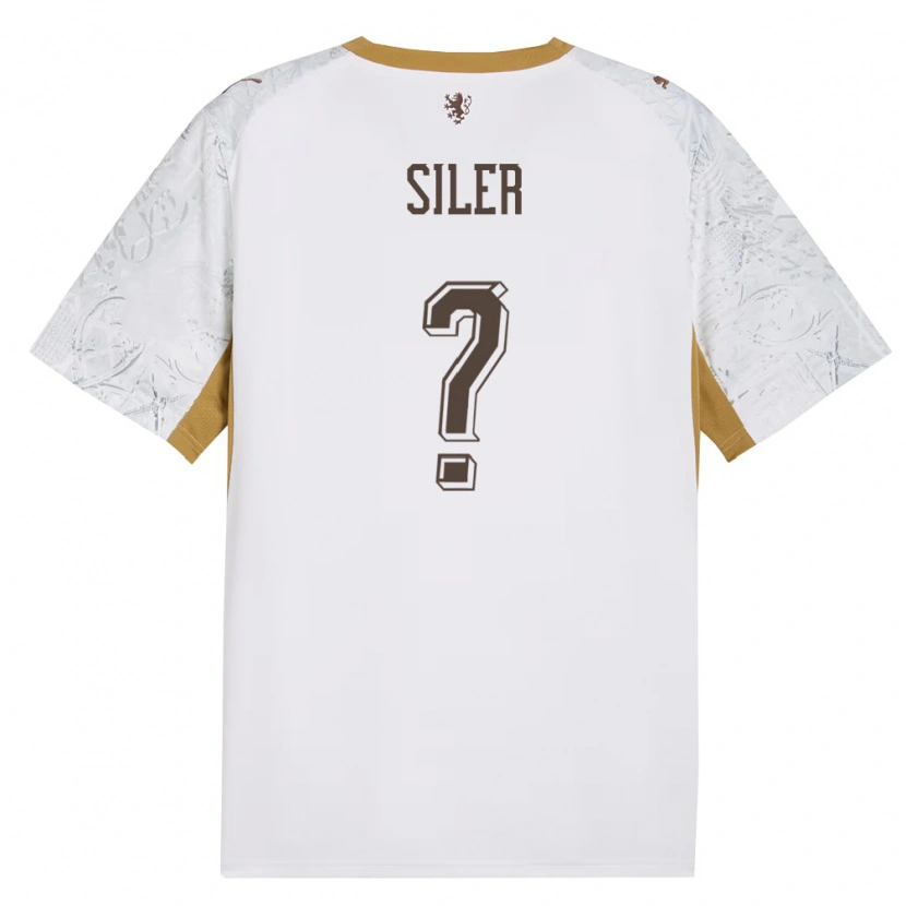 Danxen Hombre Camiseta Chequia Radek Siler #0 Marfil Oro Gris 2ª Equipación 26-28 La Camisa