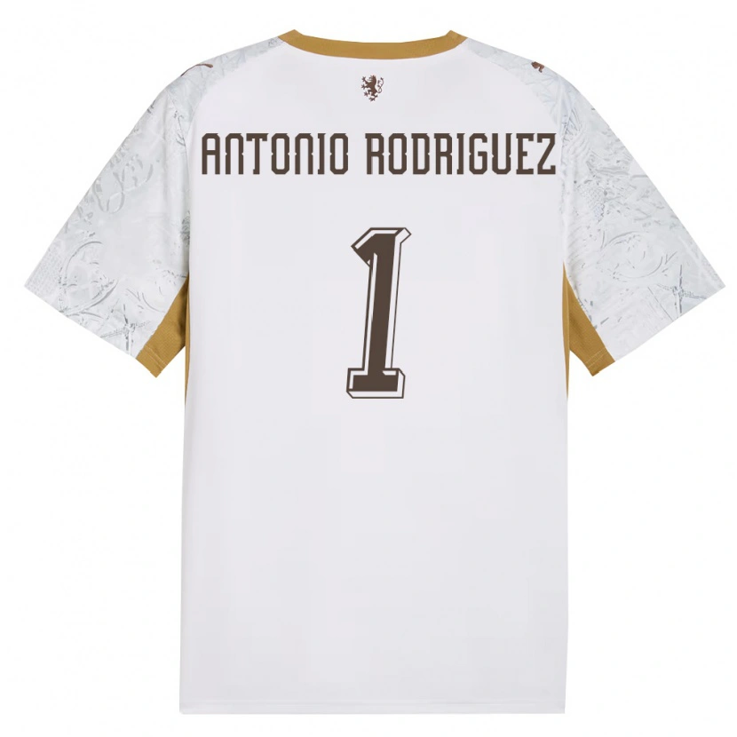 Danxen Hombre Camiseta Chequia Pedro Antonio Rodriguez #1 Marfil Oro Gris 2ª Equipación 26-28 La Camisa
