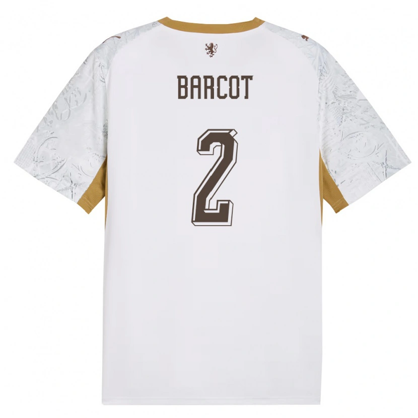 Danxen Hombre Camiseta Chequia David Barcot #2 Marfil Oro Gris 2ª Equipación 26-28 La Camisa