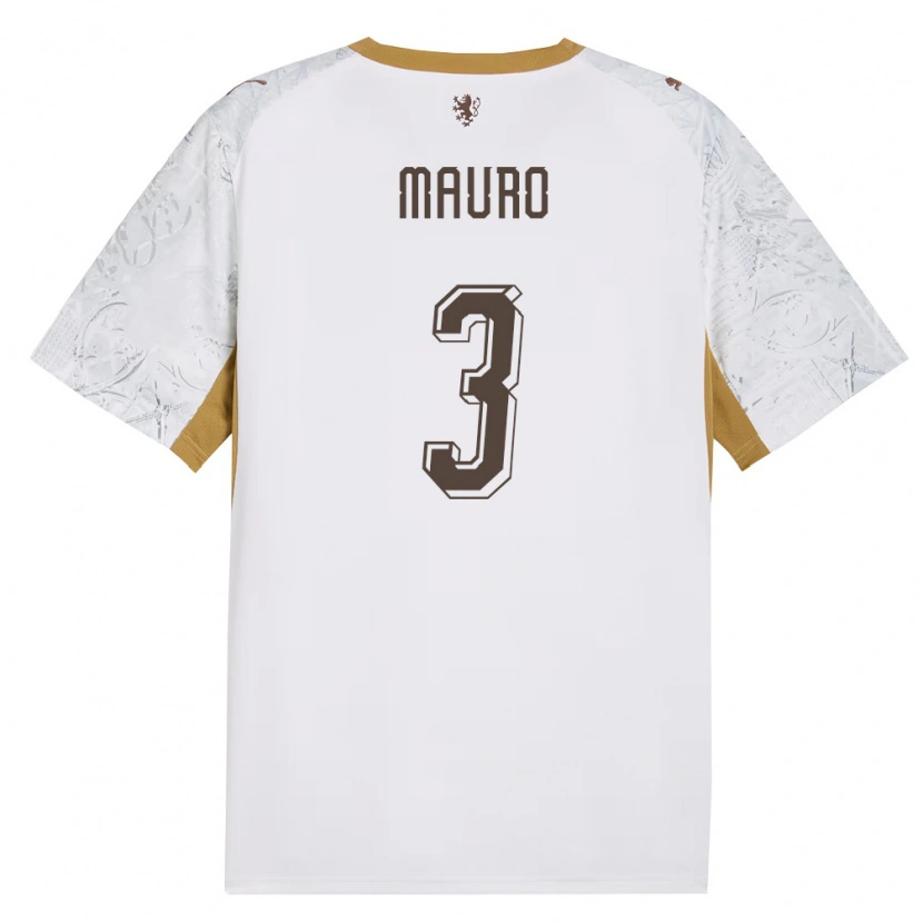 Danxen Hombre Camiseta Chequia Martin Mauro #3 Marfil Oro Gris 2ª Equipación 26-28 La Camisa