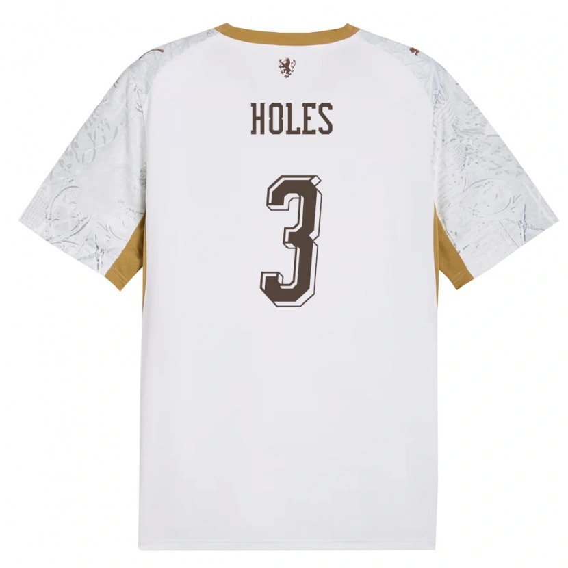 Danxen Hombre Camiseta Chequia Tomas Holes #3 Marfil Oro Gris 2ª Equipación 26-28 La Camisa