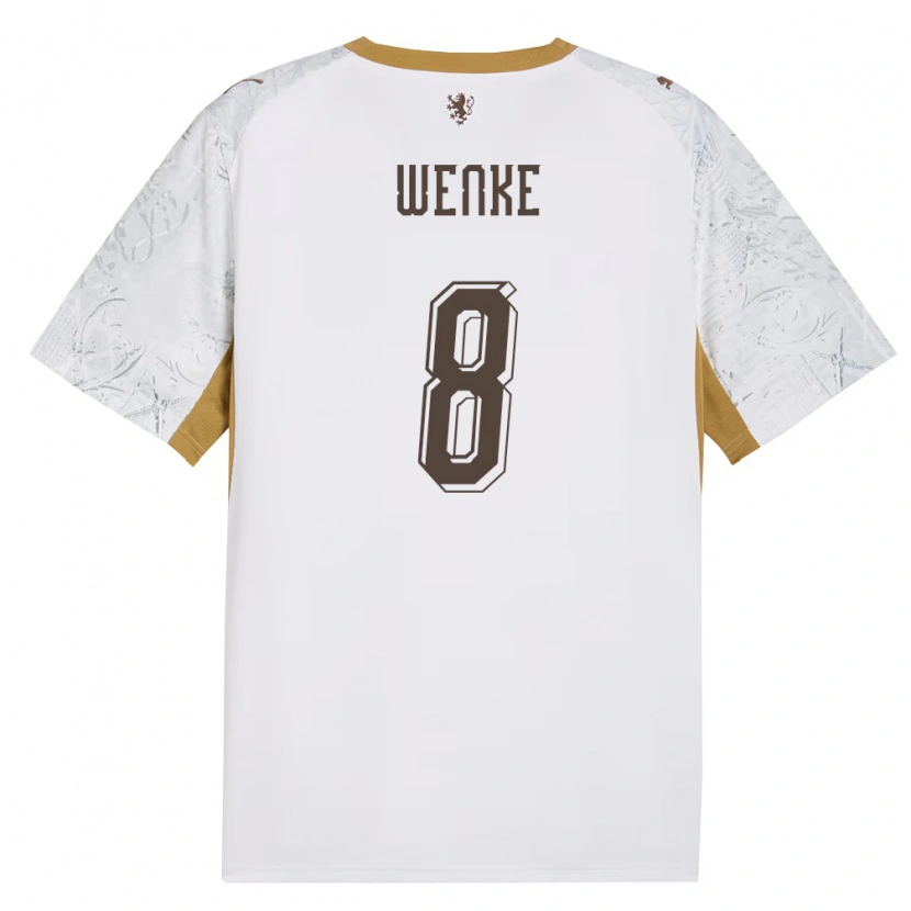 Danxen Hombre Camiseta Chequia Eduard Wenke #8 Marfil Oro Gris 2ª Equipación 26-28 La Camisa