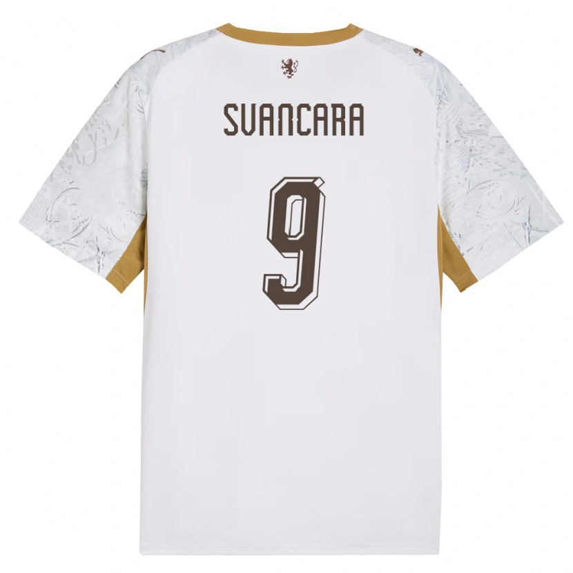 Danxen Hombre Camiseta Chequia Daniel Svancara #9 Marfil Oro Gris 2ª Equipación 26-28 La Camisa
