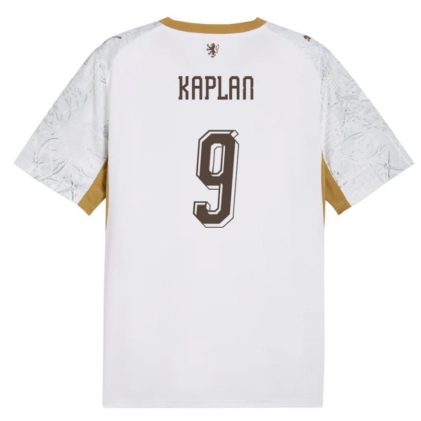 Danxen Hombre Camiseta Chequia Jakub Kaplan #9 Marfil Oro Gris 2ª Equipación 26-28 La Camisa