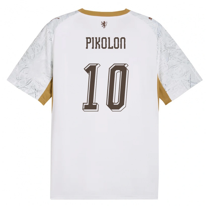 Danxen Hombre Camiseta Chequia Samuel Pikolon #10 Marfil Oro Gris 2ª Equipación 26-28 La Camisa