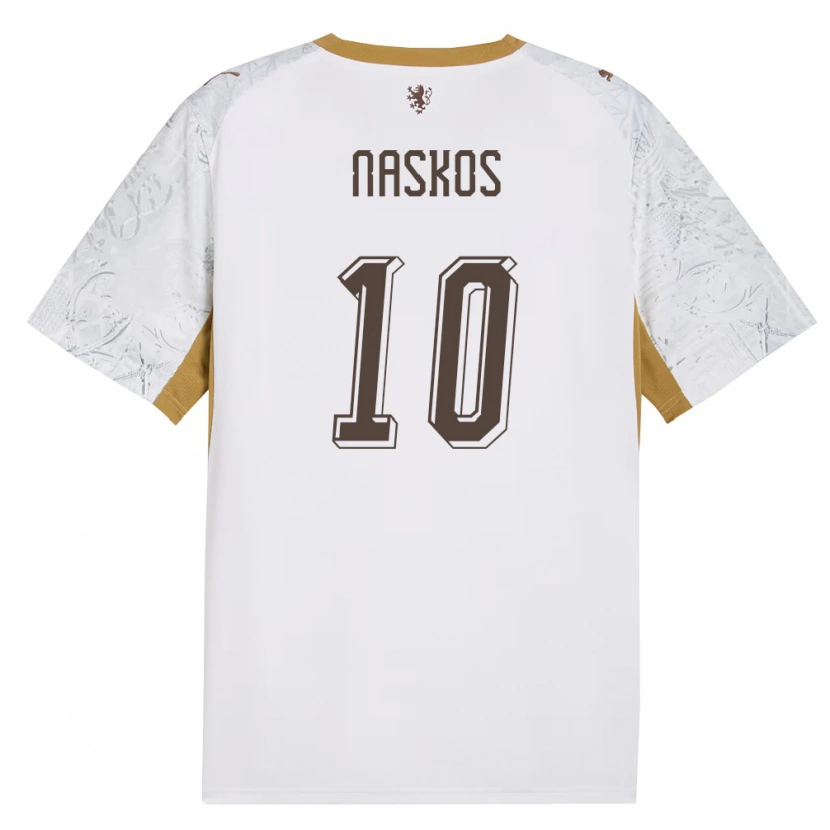Danxen Hombre Camiseta Chequia Marek Naskos #10 Marfil Oro Gris 2ª Equipación 26-28 La Camisa