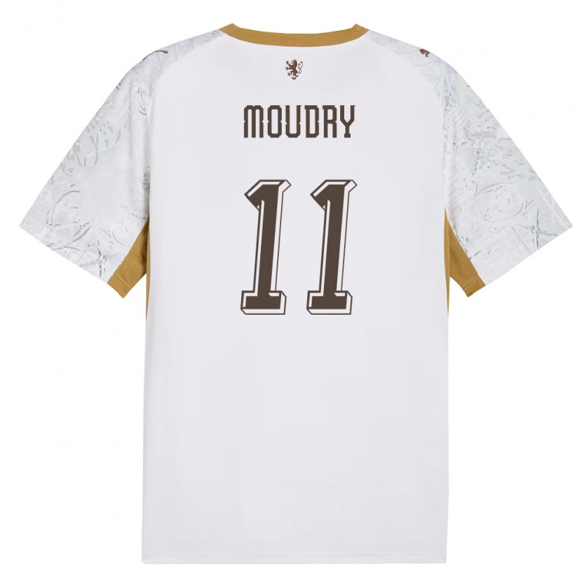 Danxen Hombre Camiseta Chequia Lukas Moudry #11 Marfil Oro Gris 2ª Equipación 26-28 La Camisa